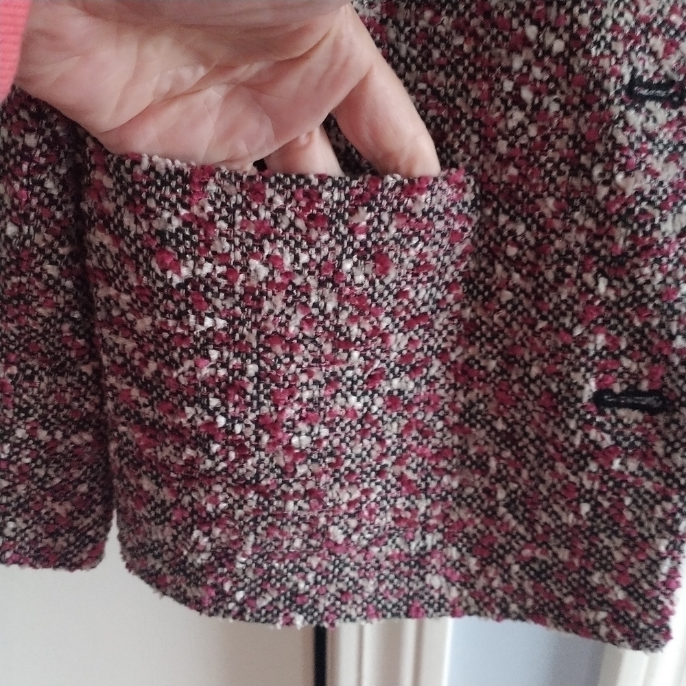 Appleseed's Petite Woven Nubby Classic Button front Blazer Jacket 10P - Picture 3 of 15